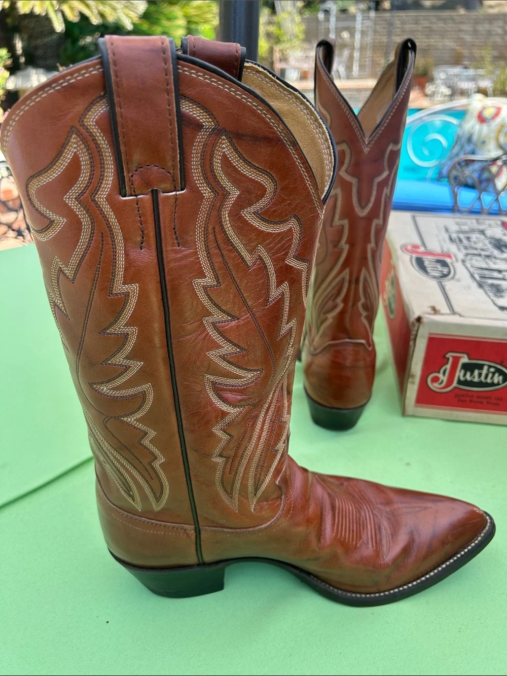 Justin Boots Brown Leather Western Cowboy Boots